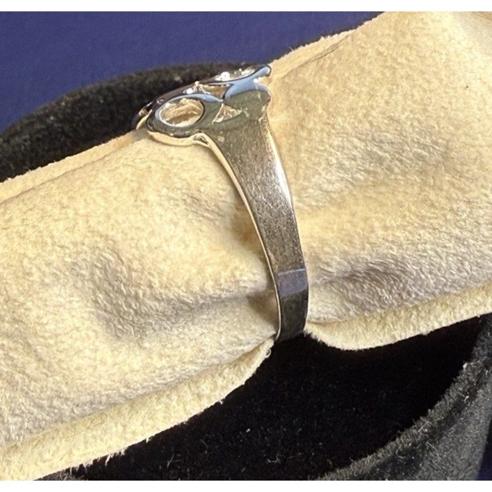 Vintage Sterling Silver Ring Open Circles GR Mark Size 8 Artisan Band 925